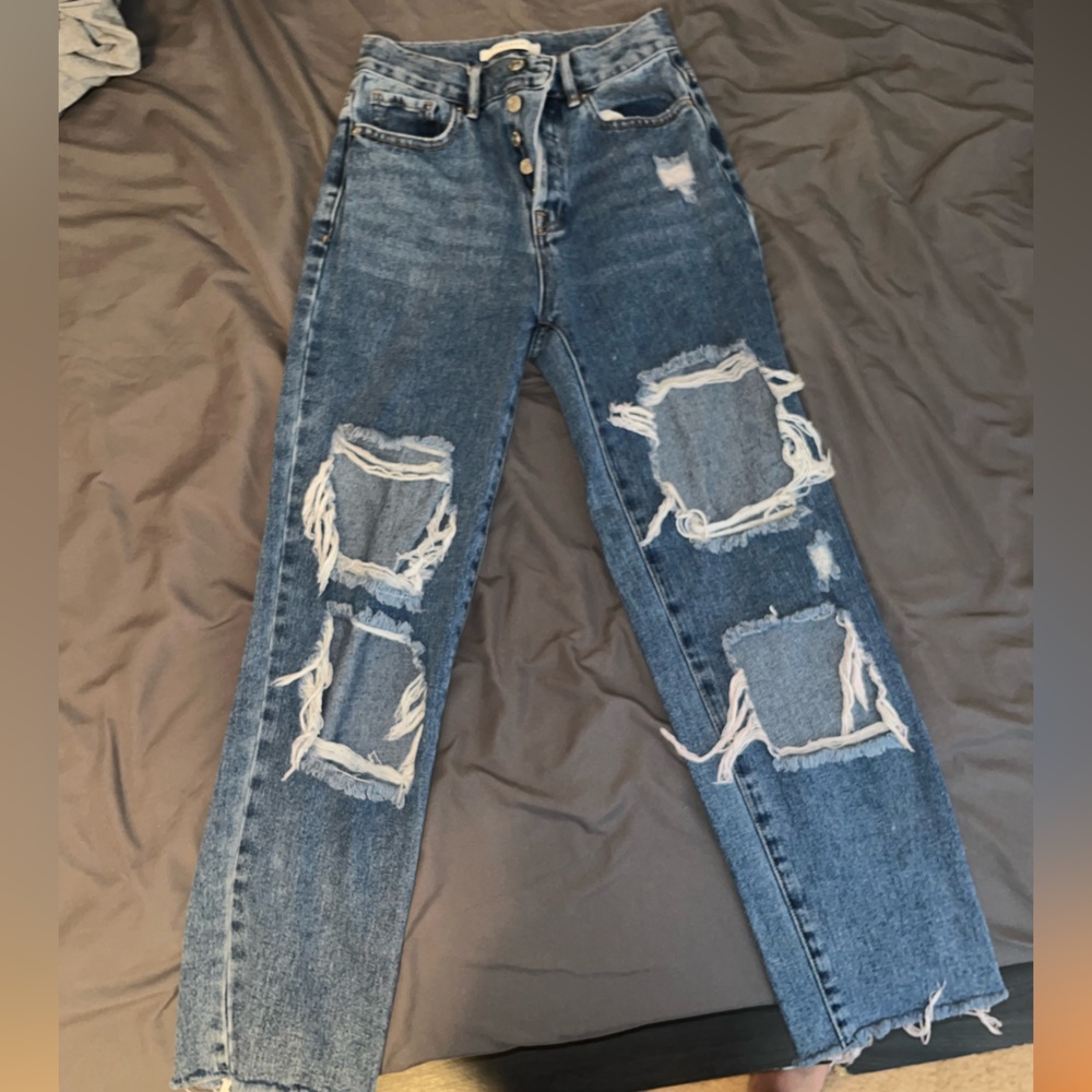 Pacsun Low Rise Straight Ripped Denim
